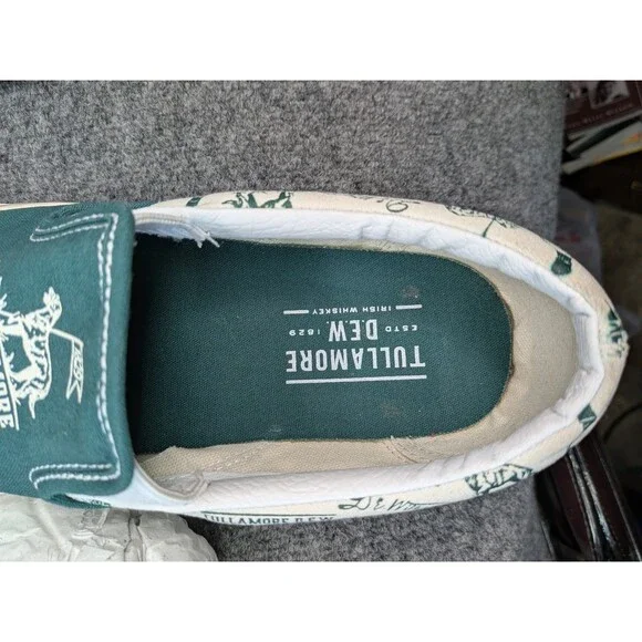 Tullamore Whiskey Slip On Skateboard Shoes Size 10 Green & White Excellent Cond. - Picture 13 of 16